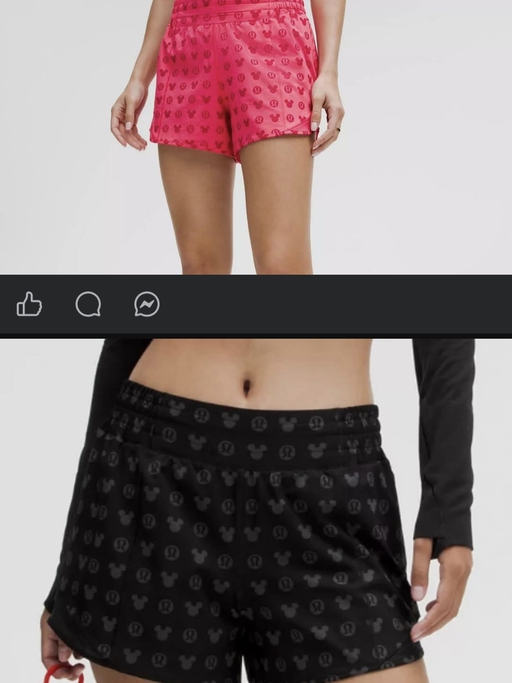lululemon athletica Pink and Black Athletic Shorts